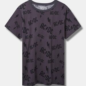 Torrid ACDC Classic Fit Cotton All Over Print Crew Tee NEW